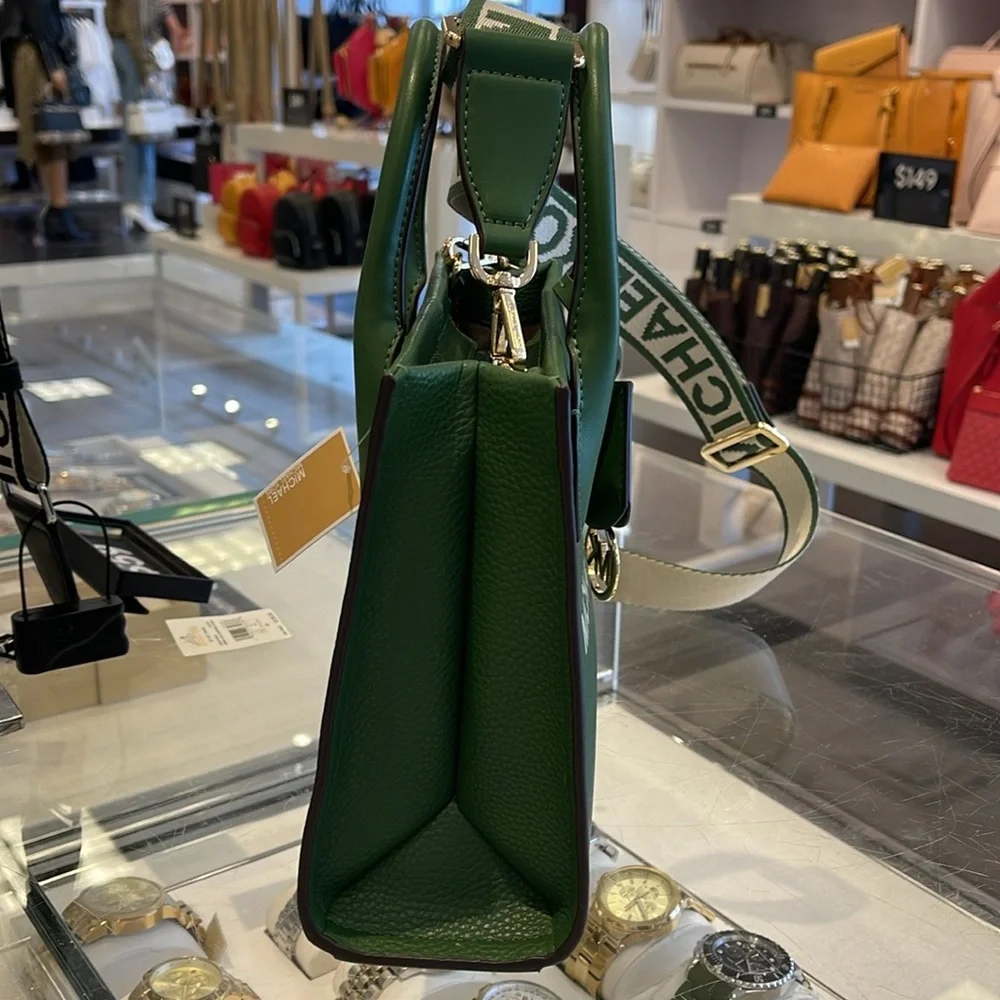 MICHAEL KORS  Mirella Small Pebbled Leather Crossbody Bag Fern Green NWT